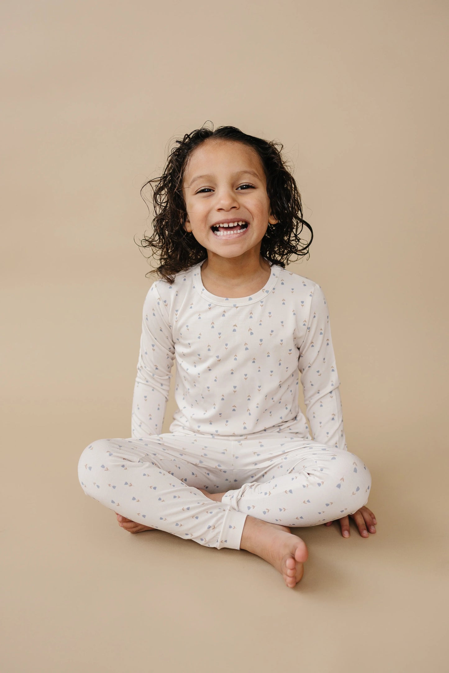Tiny Tulips Bamboo Pajamas 2Pc Comfort Sleepwear Set Little Joy Co. Everetts Place: Online Boutique