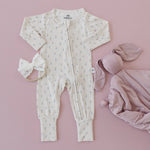 Little Joy Co. Tiny Tulips Bamboo Zippy Pajamas for Babies Little Joy - Apparel & Accessories > Clothing > Baby & Toddler Clothing > Baby & Toddler Sleepwear