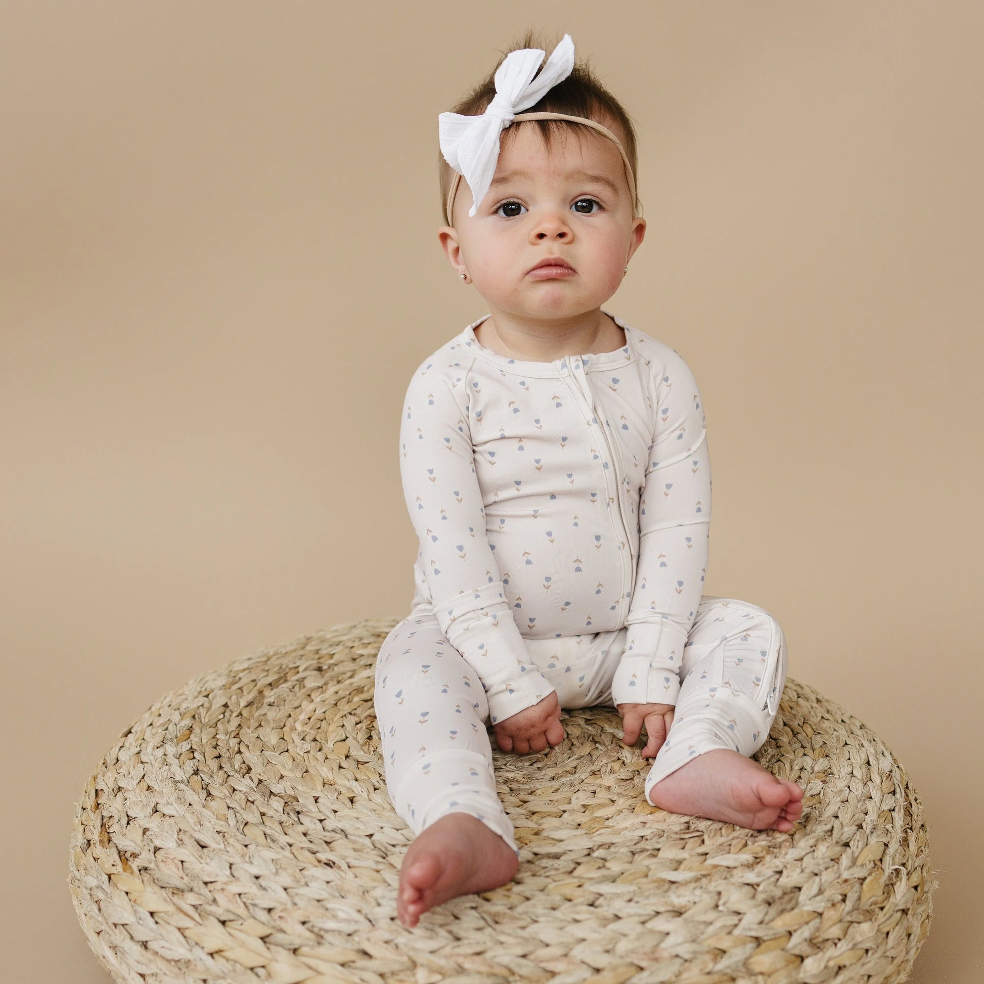 Tiny Tulips Bamboo Zippy Pajamas for Babies Little Joy Little Joy Co. Everetts Place: Online Boutique