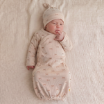 Organic Kimono Infant Sleep Gown - Tiny Bows by Makemake Organics