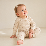 Organic Ruffle Collar Onesie & Pants Set - Tiny Bows by Makemake Organics