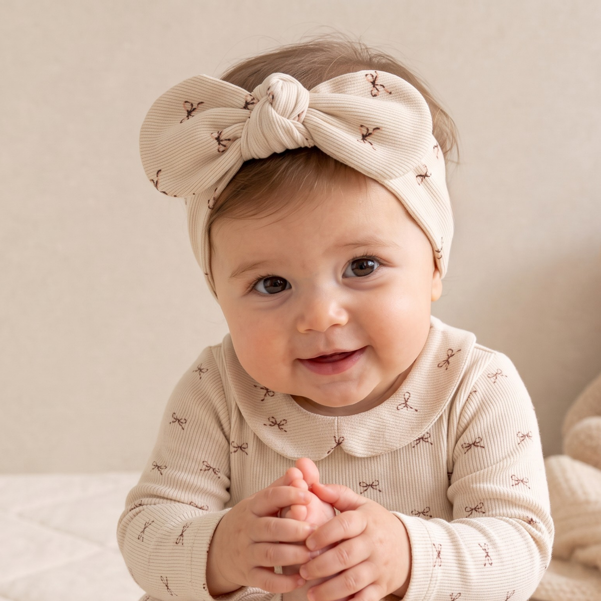 Organic Headwrap - Tiny Bows by Makemake Organics