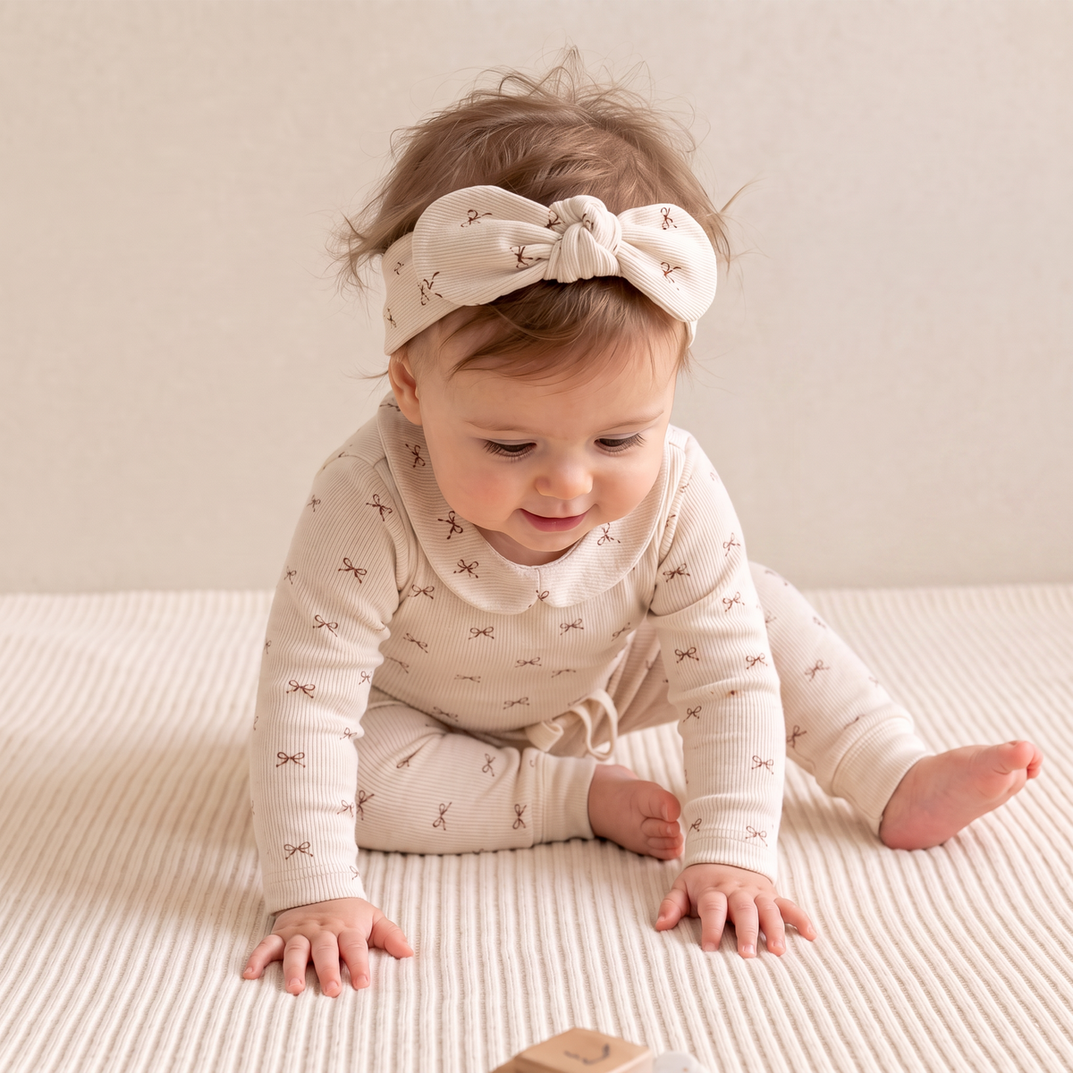 Organic Headwrap - Tiny Bows by Makemake Organics