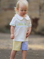 "Jesus Loves Me "Embroidered Toddler Boys'Set by Rylee Faith Designs at Everetts Place