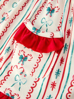 Toddler Girl Christmas Outfit Puff Sleeve Top Red Leggings Rylee Faith Designs Everetts Place Boutique