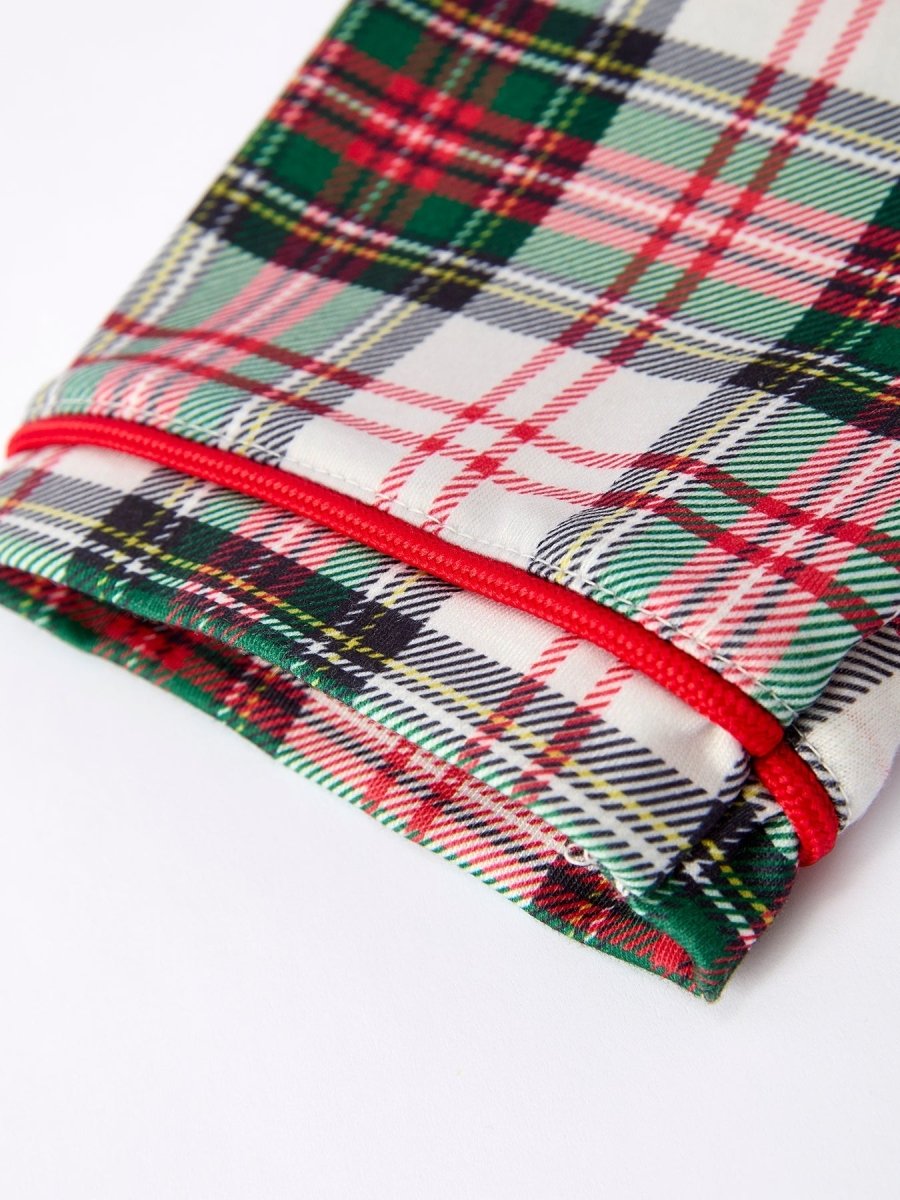Toddler Girls Christmas Plaid Set With Santa Applique - Everetts Place Boutique - 