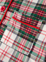 Toddler Girls Christmas Plaid Set With Santa Applique - Everetts Place Boutique - 