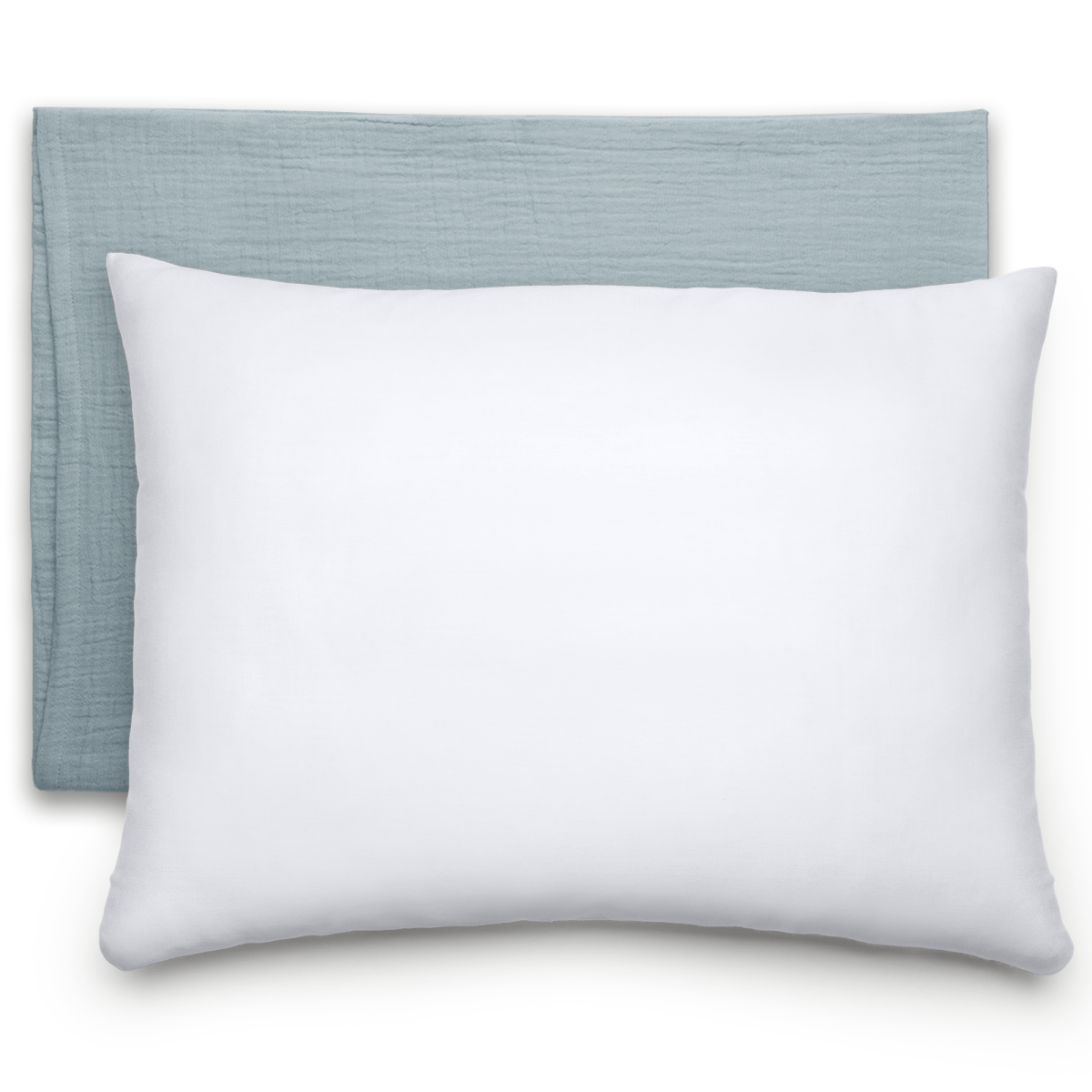 Toddler Pillow With Soft Muslin Pillow Case In Pacific Blue - Everetts Place Boutique - 