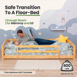 Twin Size Montessori-Inspired Floor Bed with Safety Guardrails for Kids by Ocodile.com