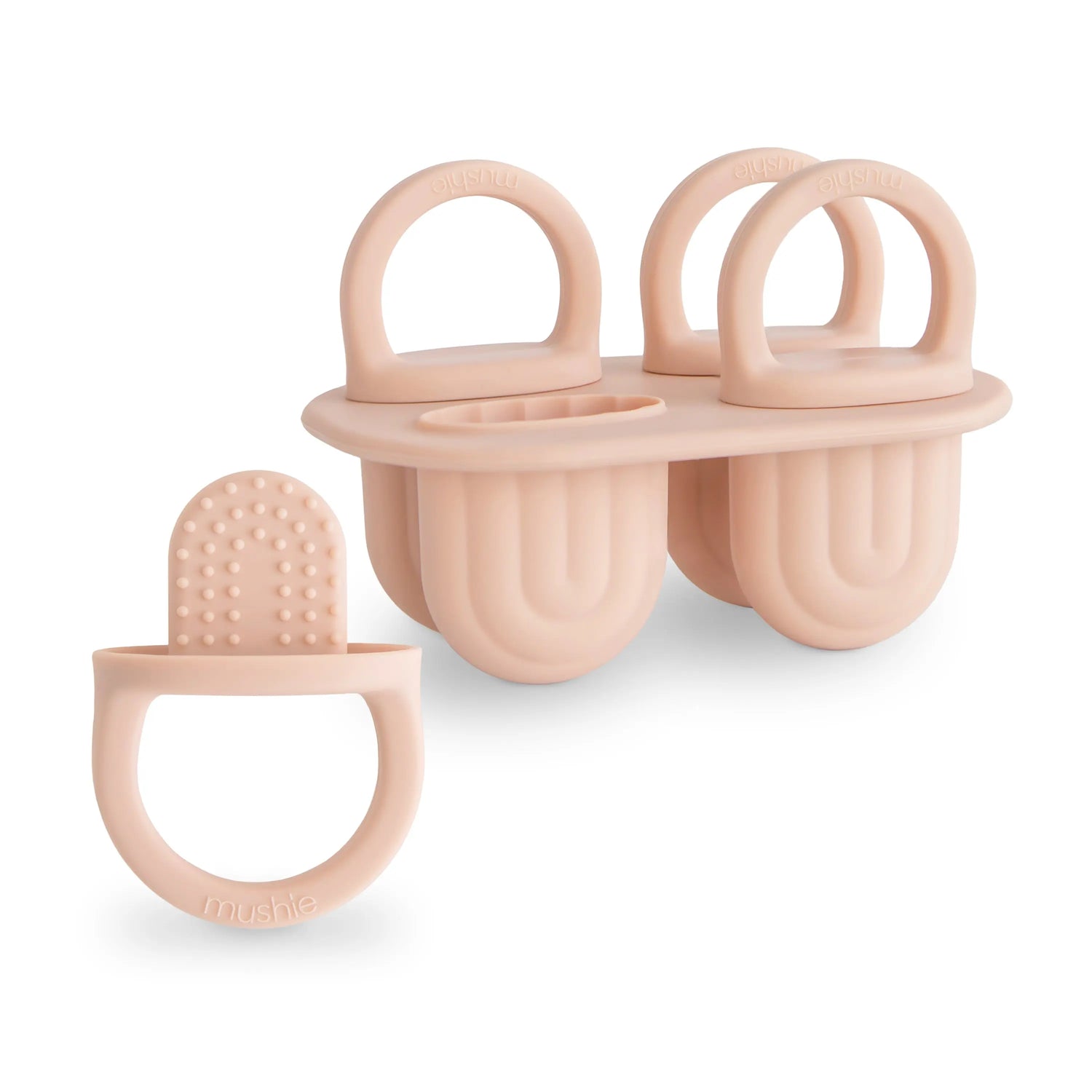 Mushie Toddler Ice Pop Tray Silicone Rainbow Shaped Popsicle Maker - Home & Garden > Kitchen & Dining > Kitchen Tools & Utensils > Ice Cube Trays Toddler Ice Pop Tray