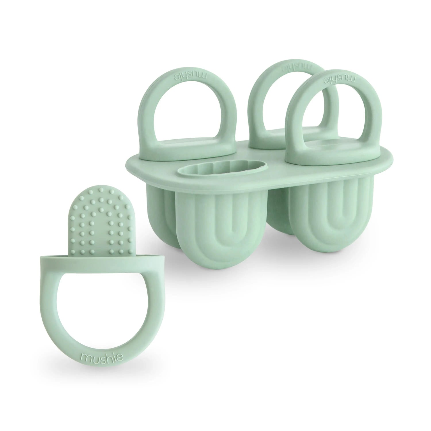 Mushie Toddler Ice Pop Tray Silicone Rainbow Shaped Popsicle Maker - Home & Garden > Kitchen & Dining > Kitchen Tools & Utensils > Ice Cube Trays Toddler Ice Pop Tray