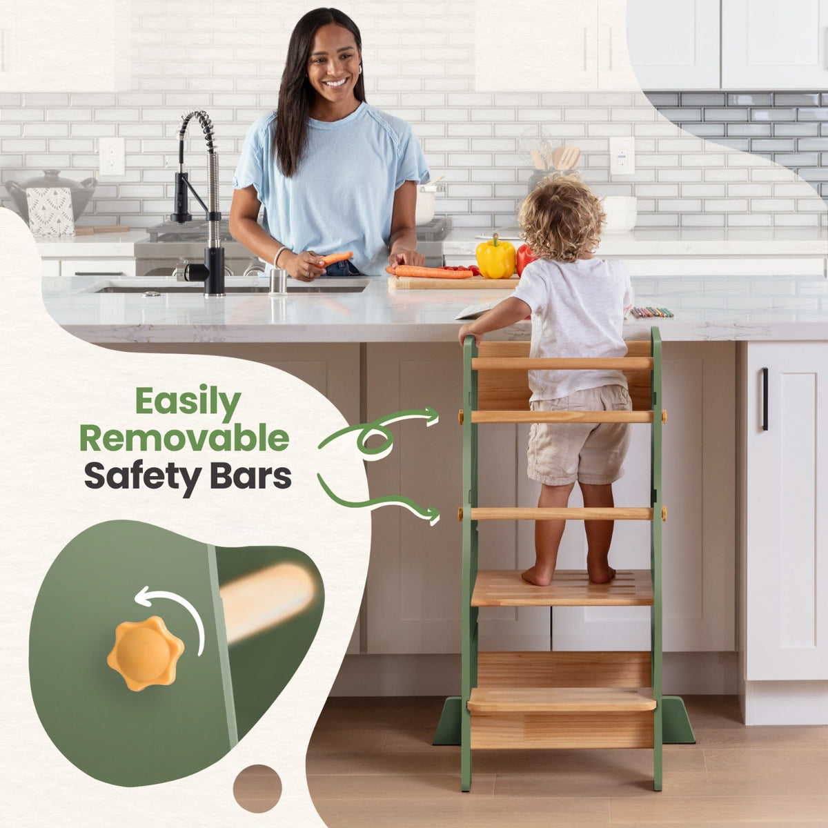 Toddler Tower - Adjustable Kitchen Stool Helper by Ocodile.com