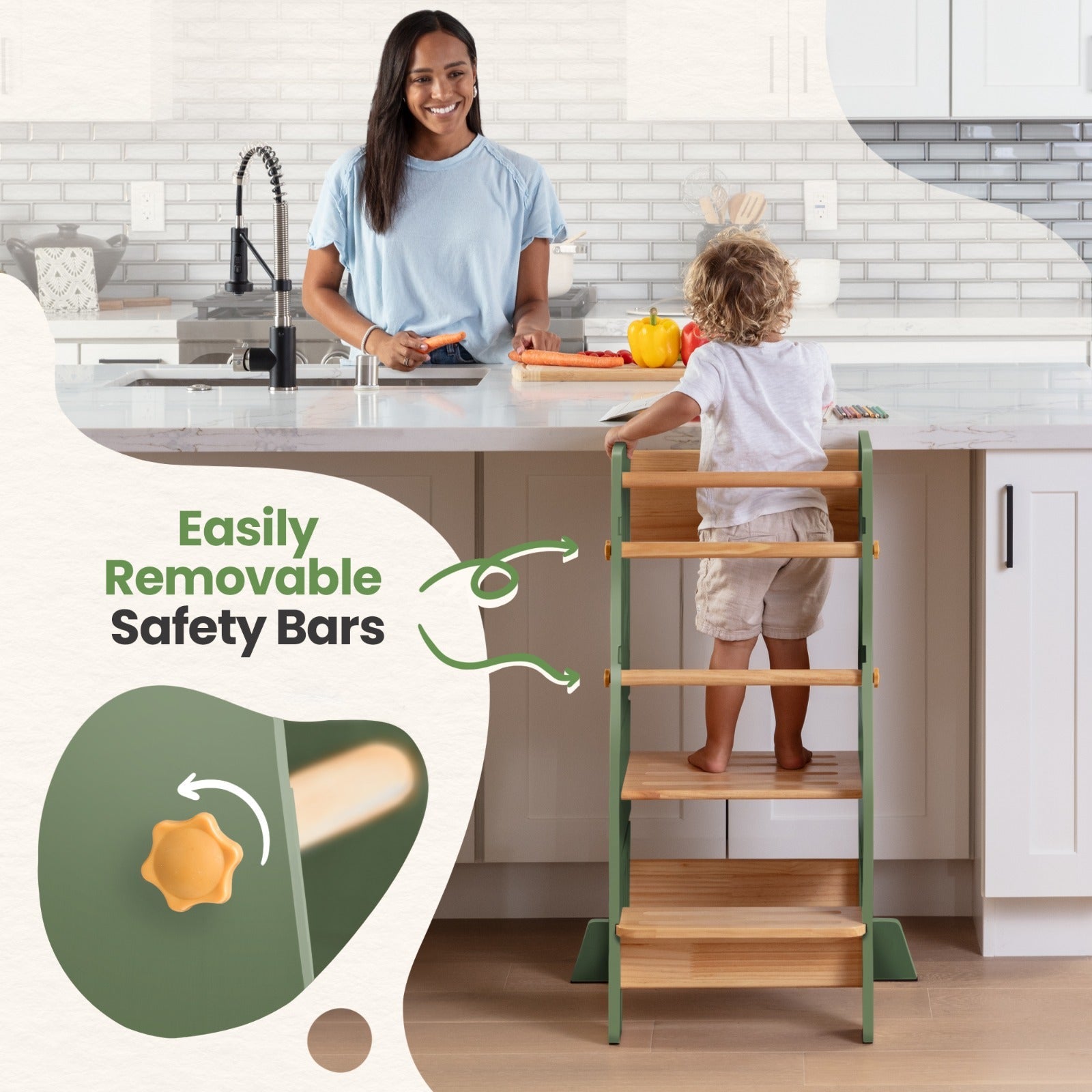 Toddler Tower - Adjustable Kitchen Stool Helper by Ocodile.com