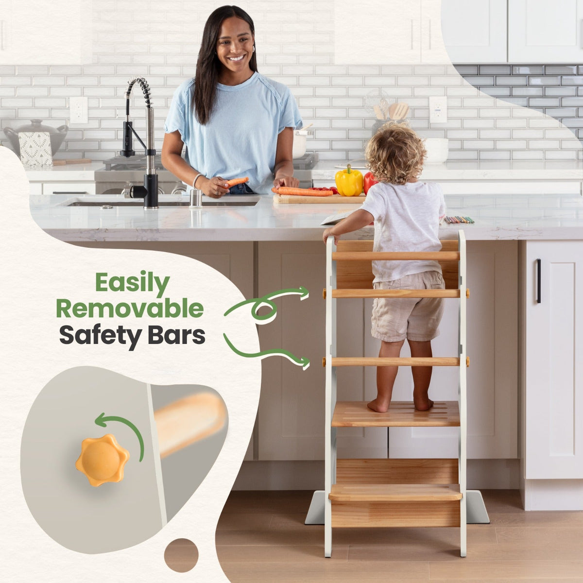 Toddler Tower - Adjustable Kitchen Stool Helper by Ocodile.com
