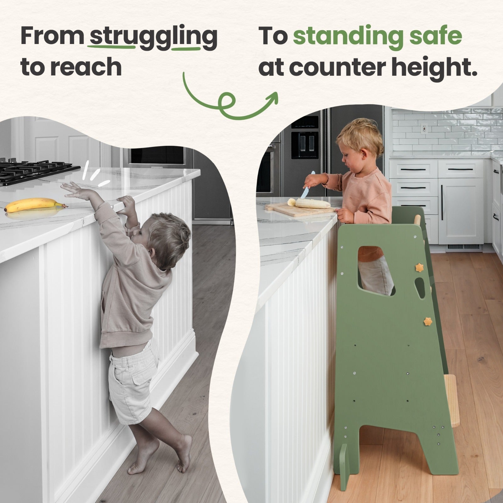 Toddler Tower - Adjustable Kitchen Stool Helper by Ocodile.com