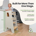 Toddler Tower - Adjustable Kitchen Stool Helper by Ocodile.com