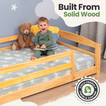 Twin Size Montessori-Inspired Floor Bed with Safety Guardrails for Kids by Ocodile.com