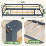 Twin Size Montessori-Inspired Floor Bed with Safety Guardrails for Kids by Ocodile.com