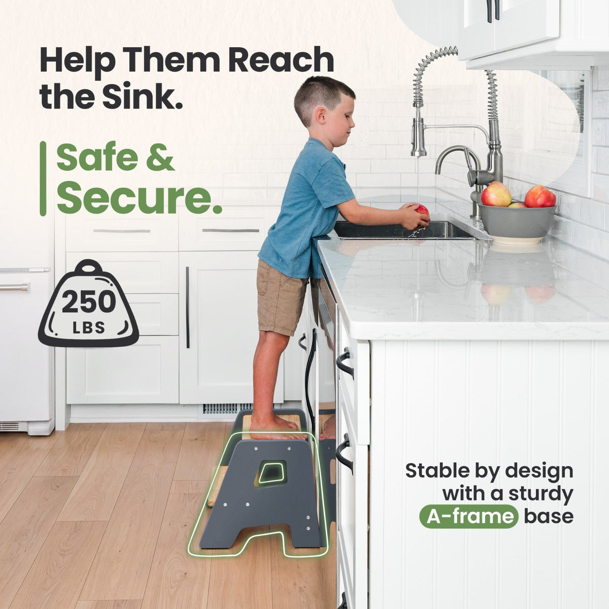 Solid Hardwood 2-Step Toddler Step Stool by Ocodile.com