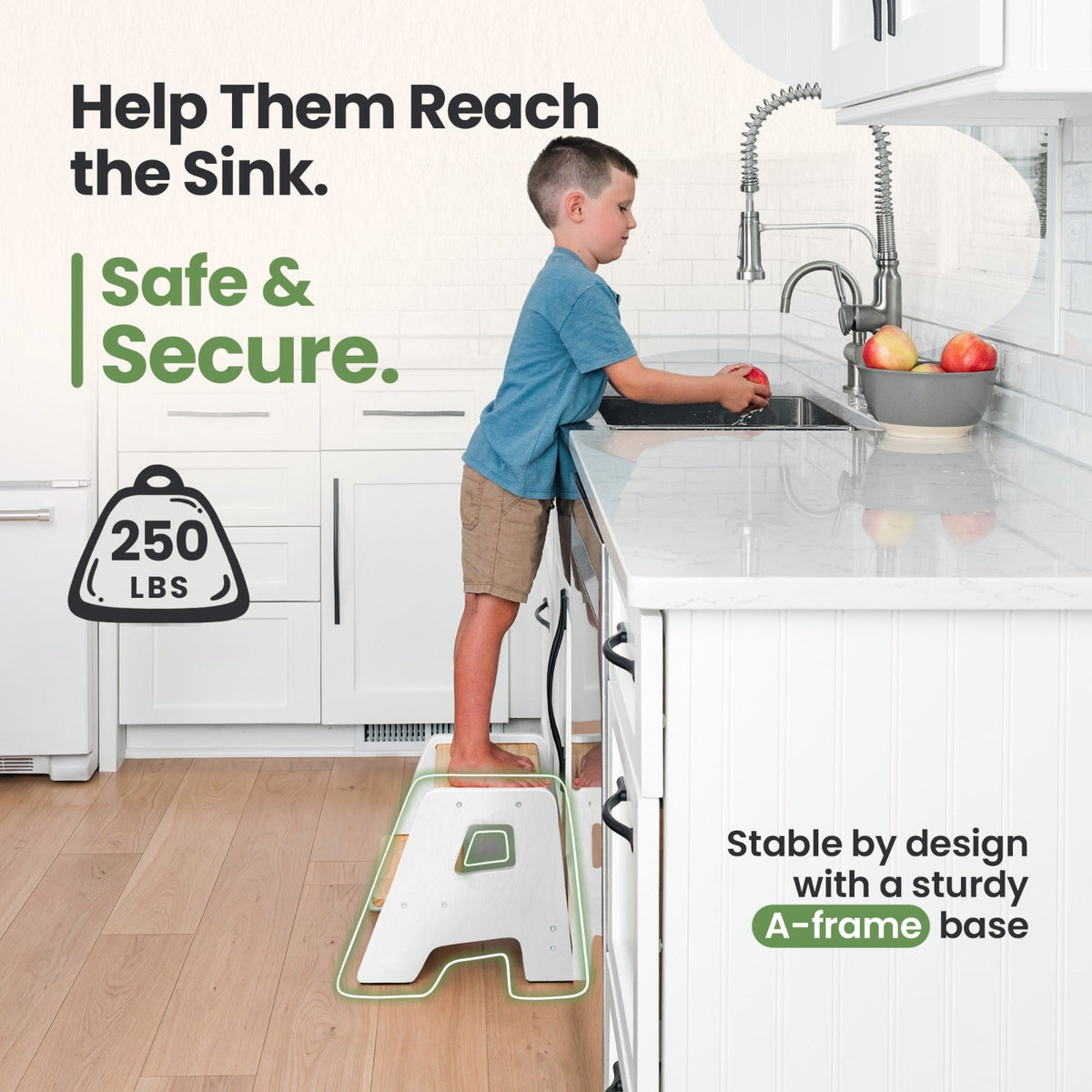 Solid Hardwood 2-Step Toddler Step Stool by Ocodile.com