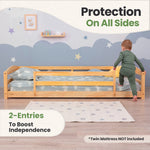 Twin Size Montessori-Inspired Floor Bed with Safety Guardrails for Kids by Ocodile.com