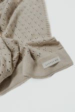 Toffee Pointelle Knit Baby Blanket By Little Mae Co Little Mae & Co Everetts Place: Online Boutique