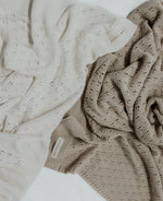 Toffee Pointelle Knit Baby Blanket By Little Mae Co Little Mae & Co Everetts Place: Online Boutique