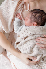 Toffee Pointelle Knit Baby Blanket By Little Mae Co Little Mae & Co Everetts Place: Online Boutique