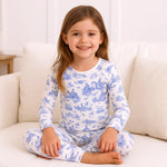 Toile De Jouy Bamboo Cotton Blend Pajama Set For Girls Soft Breathable Sleepwear Tesa Babe 