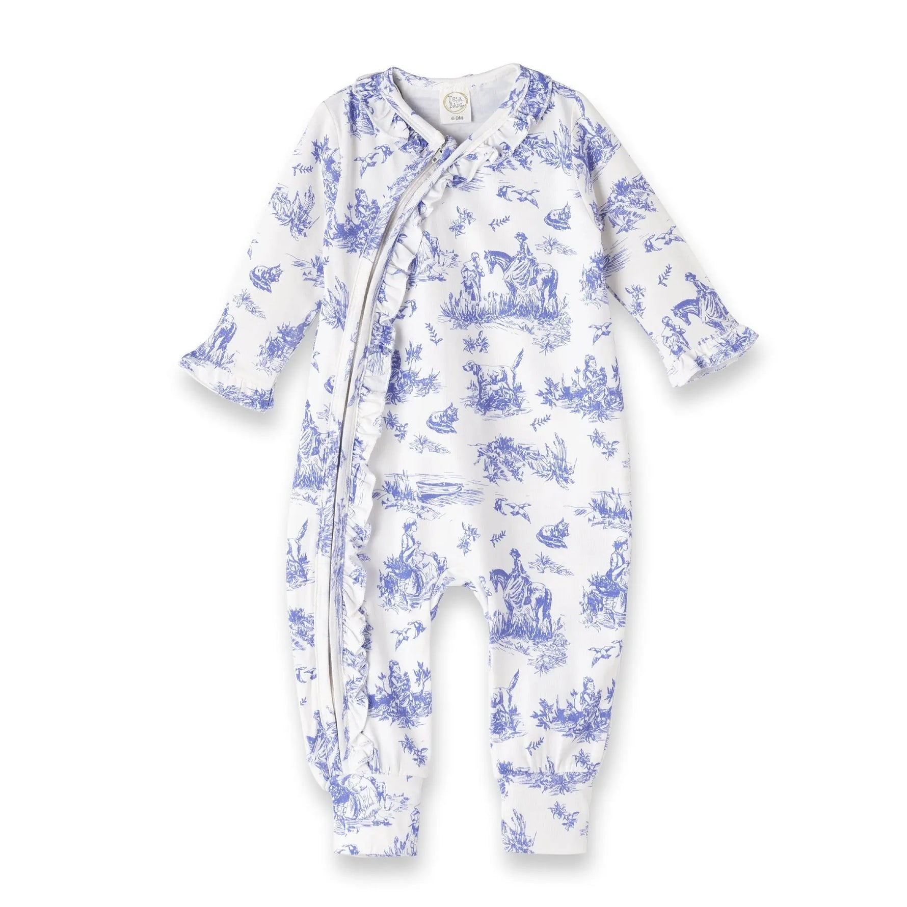 Toile De Jouy Bamboo Cotton Zipper Romper For Baby Tesa Babe 