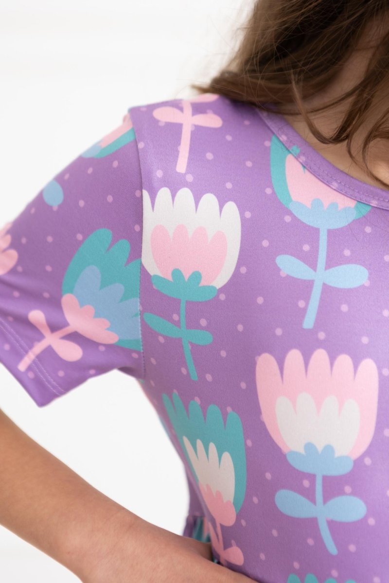 Too Cool Tulips Pocket Twirl Dress for Girls by Mila Rose - Everetts Place Boutique - 