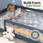 Twin Size Montessori-Inspired Floor Bed with Safety Guardrails for Kids by Ocodile.com