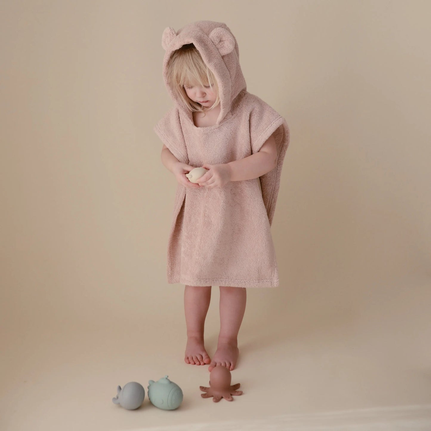 Bear Poncho Towel for Kids Made from 100 Percent Organic Cotton Soft and Absorbent Perfect for Bath Time and Swim Cozy Cuddles Machine Washable Toddler Friendly Design Mushie