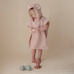 Mushie Bear Poncho Towel for Kids Made from 100 Percent Organic Cotton Soft and Absorbent Perfect for Bath Time and Swim Cozy Cuddles Machine Washable Toddler Friendly Design - Home & Garden > Linens & Bedding > Towels > Bath Towels & Washcloths Hooded Towel
