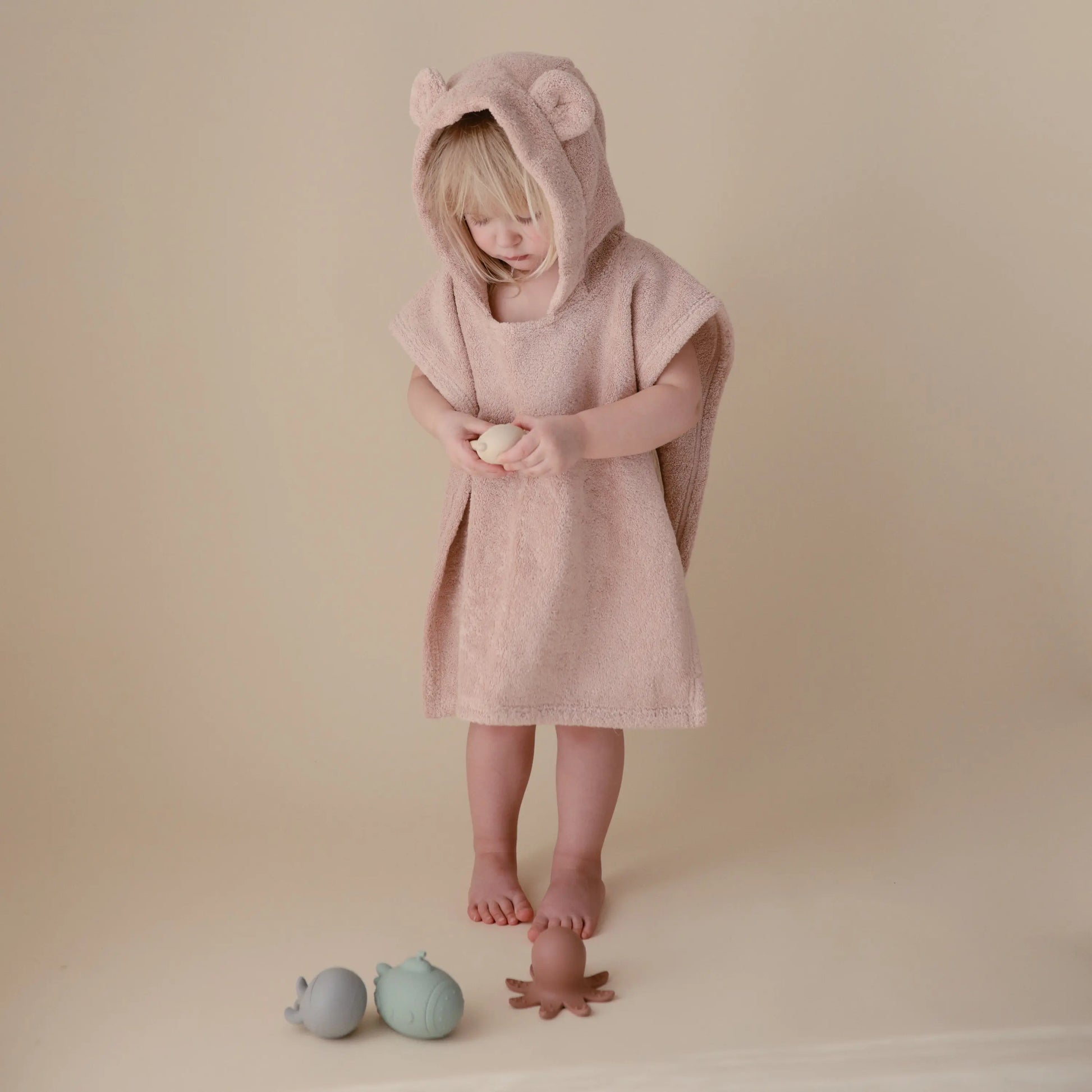 Bear Poncho Towel for Kids Made from 100 Percent Organic Cotton Soft and Absorbent Perfect for Bath Time and Swim Cozy Cuddles Machine Washable Toddler Friendly Design Mushie