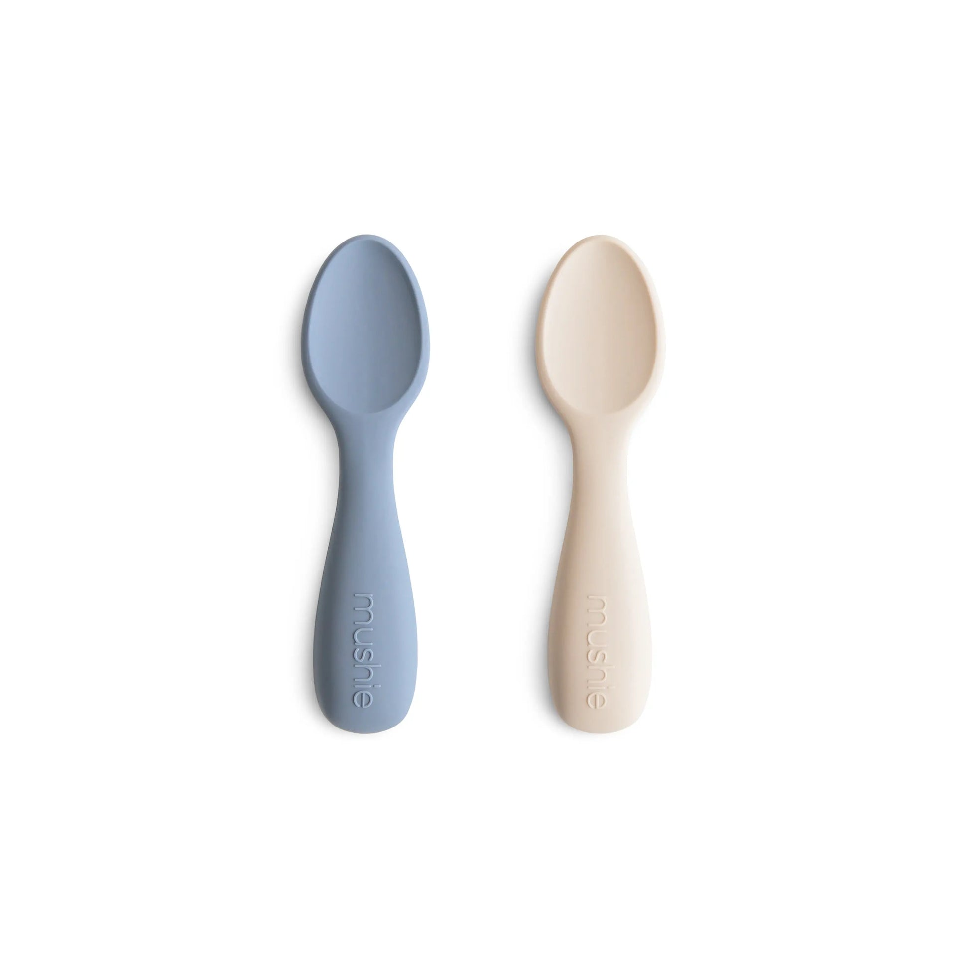 Silicone Toddler Starter Spoons Non Toxic Food Grade Gentle on Gums Easy Grip Handle Mushie