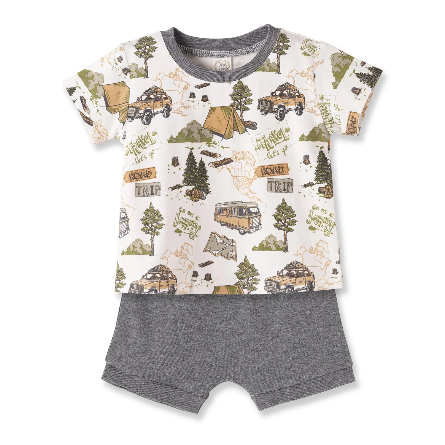 Trailblazer Bamboo T-Shirt & Cotton Shorts Set for Boys Tesa Babe 