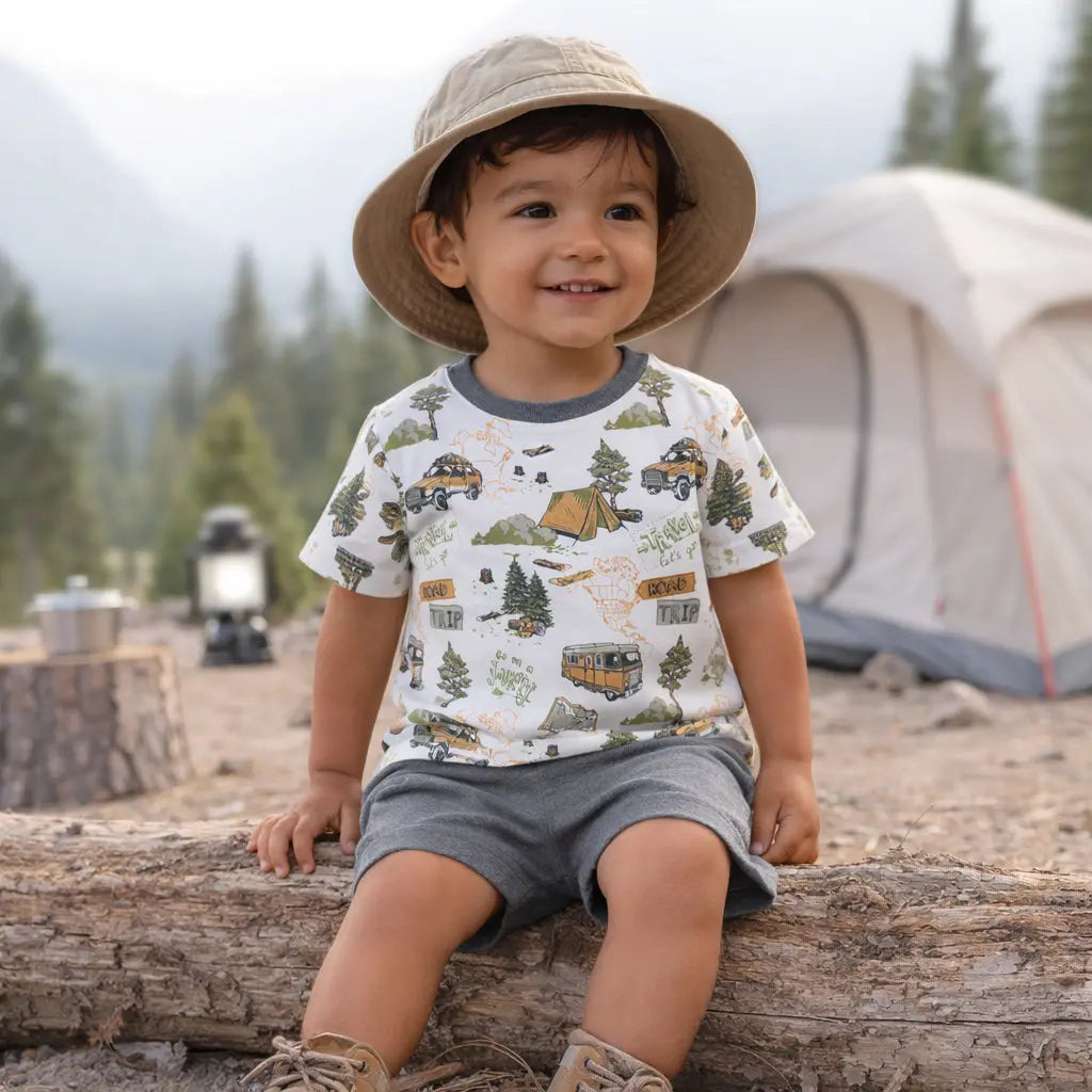 Trailblazer Bamboo T-Shirt & Cotton Shorts Set for Boys Tesa Babe 