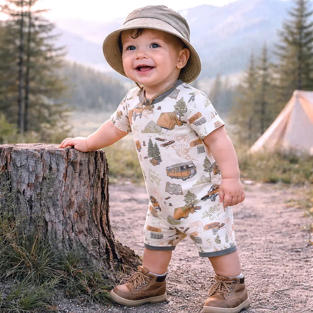 Trailblazer Soft Bamboo Shortall Romper for Baby Boys Tesa Babe 