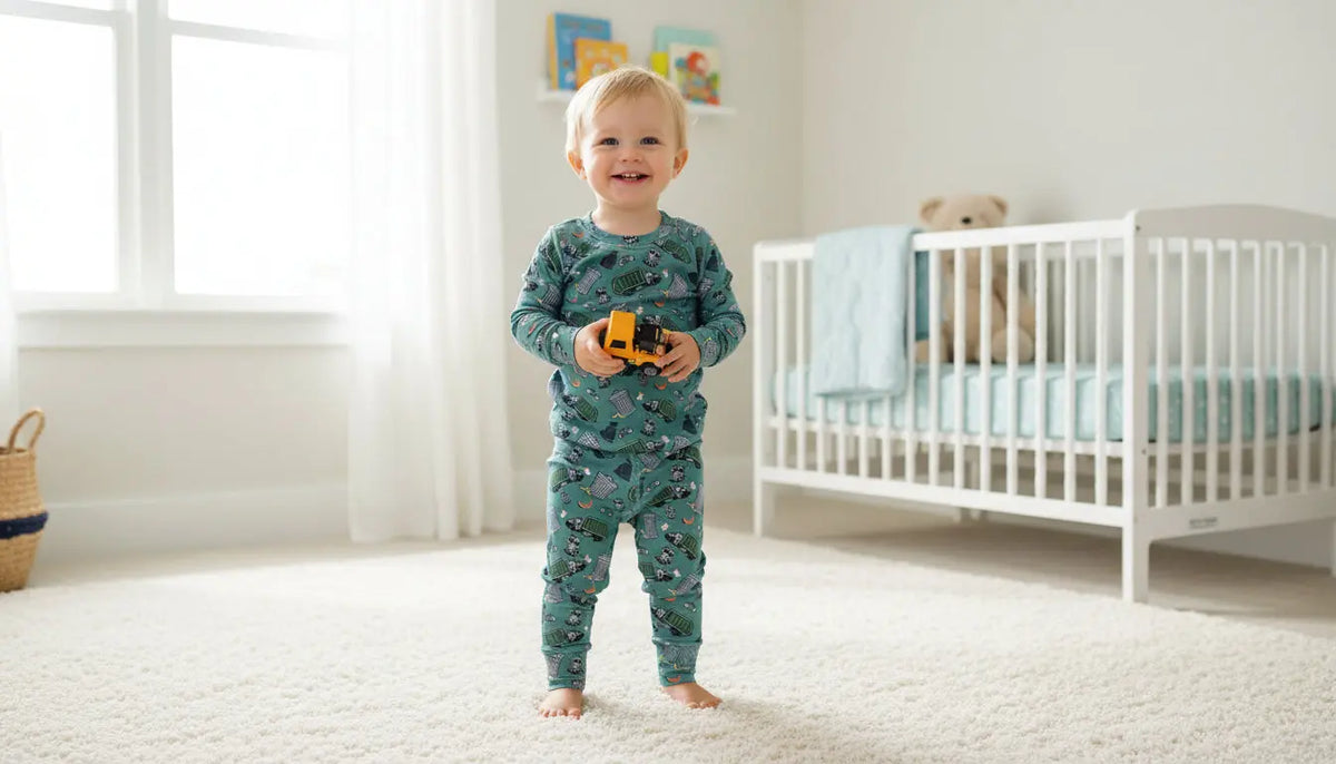 Trash Truck Bamboo Spandex Two Piece Pajama Set Miller Co Miller & Co. 