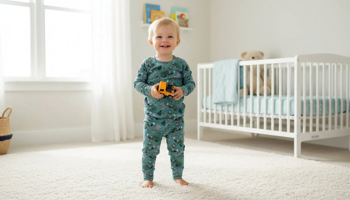 Trash Truck Bamboo Spandex Two Piece Pajama Set Miller Co Miller & Co. 