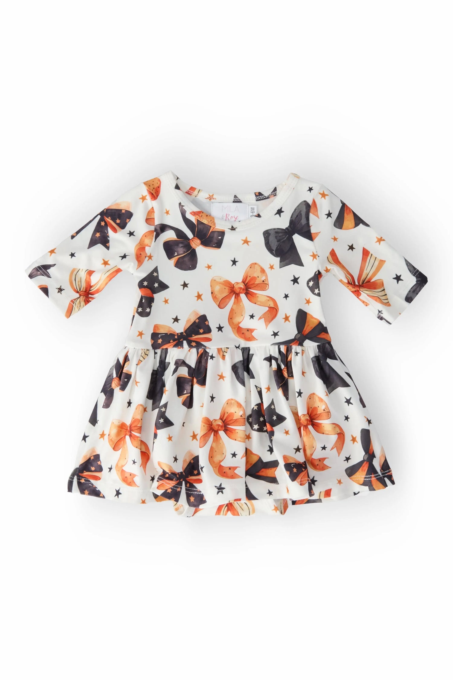 Trick Or Twirl 3/4 Sleeve Baby Bodysuit With Snap Closure Mila & Rose ® Everetts Place: Online Boutique