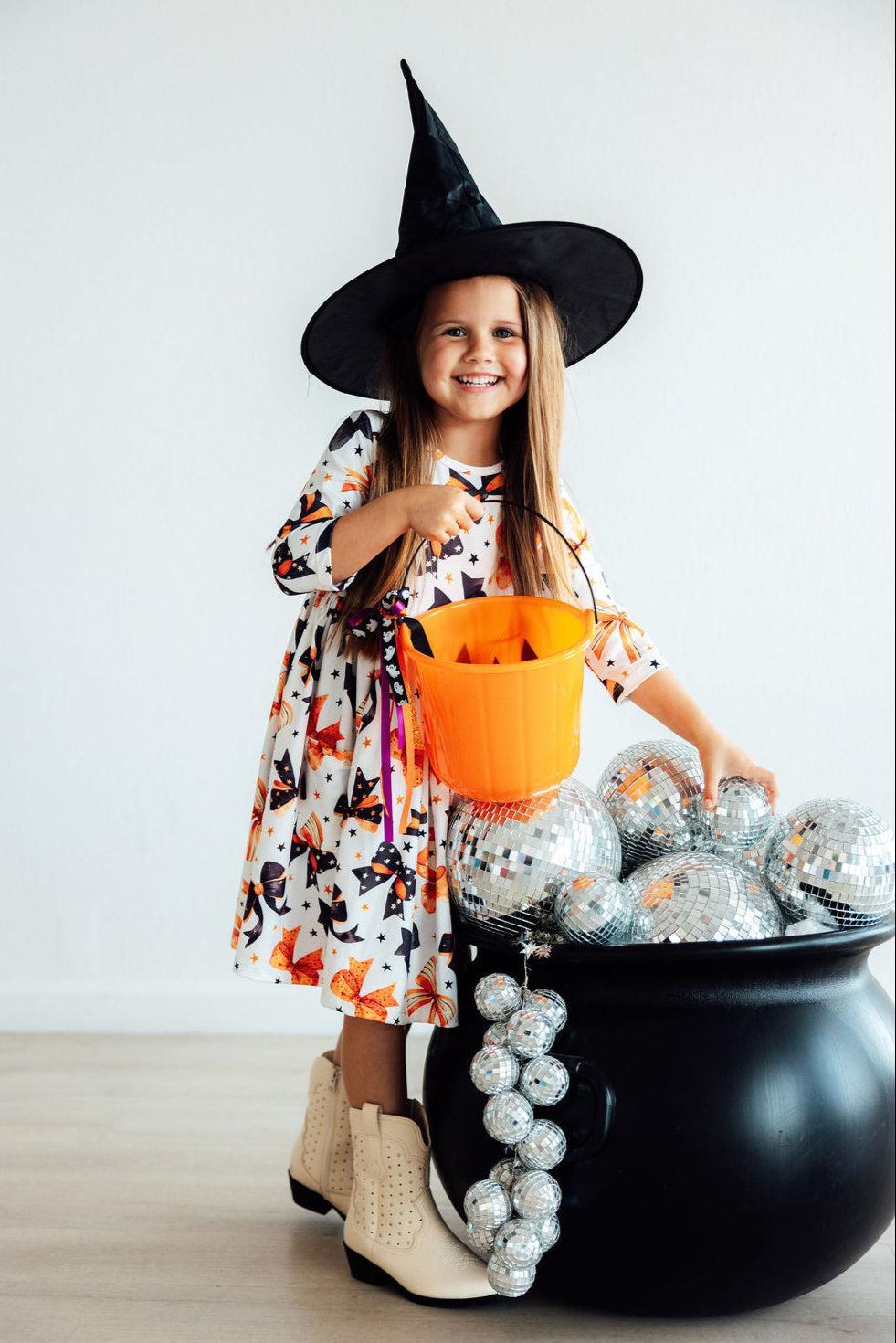 Trick Or Twirl Halloween Pocket Dress For Toddlers Mila & Rose ® Everetts Place: Online Boutique