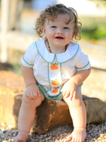 Cotton Applique Plaid Boys Bloomers Romper Set by Rylee Faith Designs
