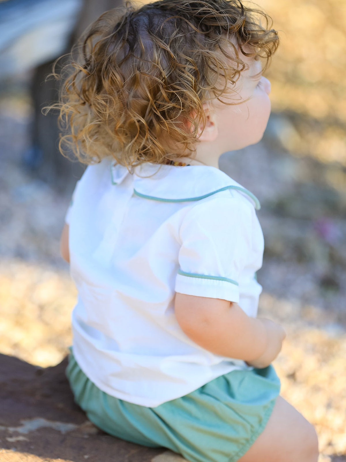 Cotton Applique Plaid Boys Bloomers Romper Set by Rylee Faith Designs