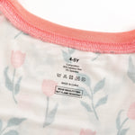 Dreamlet Tulip Print Long Sleeve Pajama Set With Coral Trim Cozy - Apparel & Accessories > Clothing > Baby & Toddler Clothing > Baby & Toddler Sleepwear Two Piece PJs