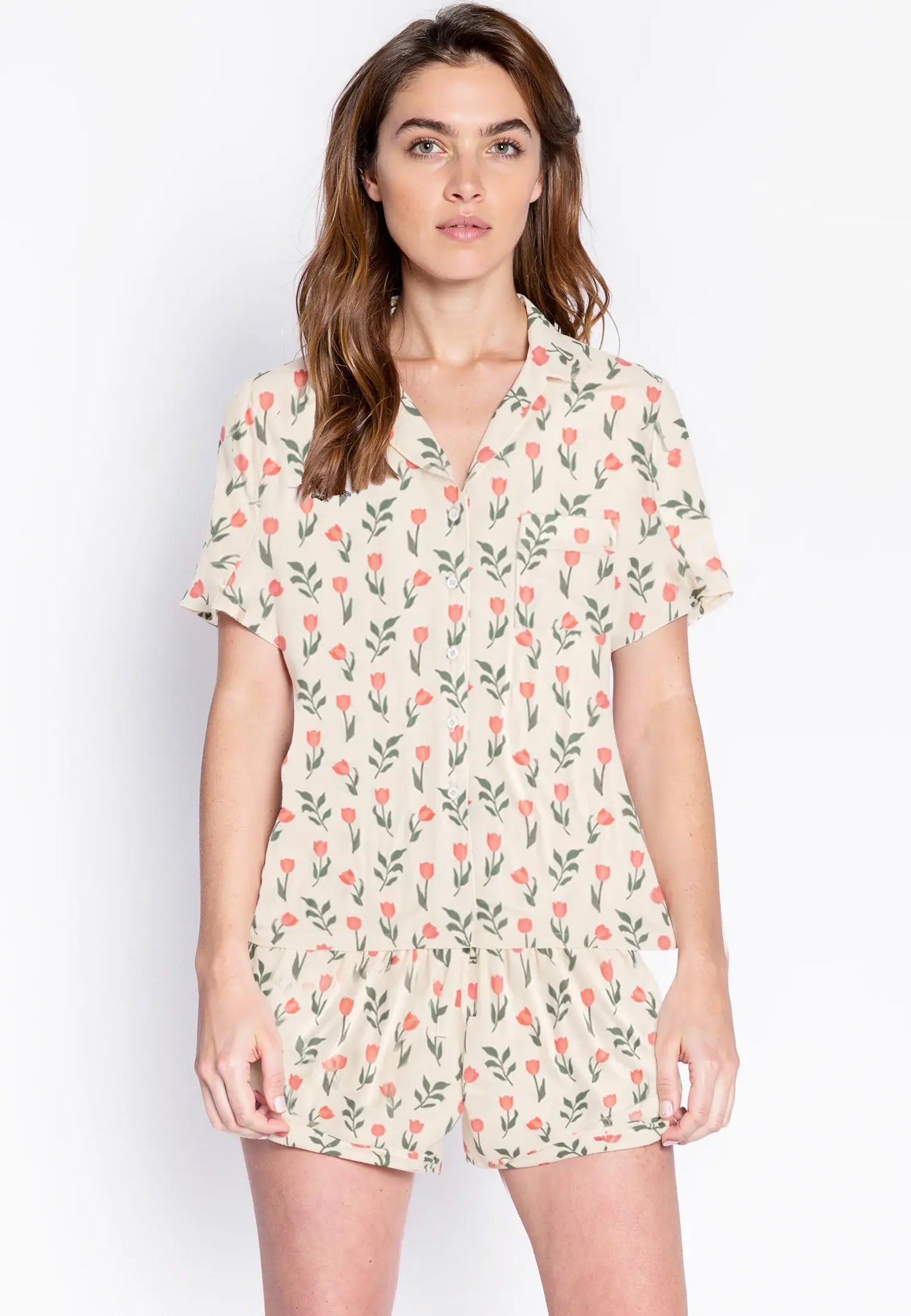 Dreamlet Tulip Womens Short Sleeve PJ Two Piece Bamboo Viscose Set - Apparel & Accessories > Clothing > Sleepwear & Loungewear Women's PJs