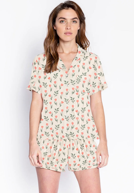 Tulip Womens Short Sleeve PJ Two Piece Bamboo Viscose Set Dreamlet Everetts Place: Online Boutique