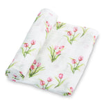 Tulip Garden Swaddle Blanket by LollyBanks