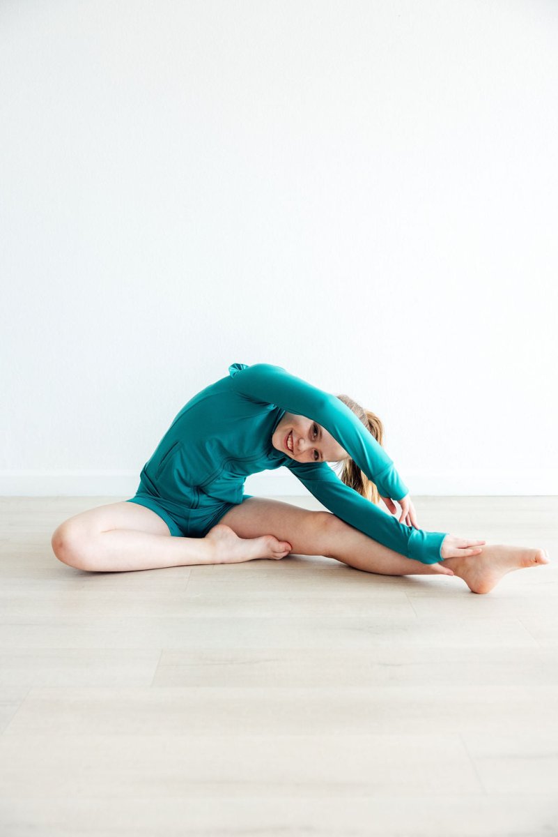 Turbo Teal Active Shorty Shorts For Dance And Yoga Workouts - Everetts Place Boutique - Active Shorts